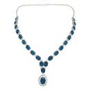 Etnico Silver Plated Stylish Design Crystal Diamond Necklace With Earrings & Maang Tikka Jewellery Set for Women (IJ397ZMO)