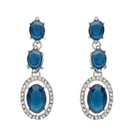 Etnico Silver Plated Stylish Design Crystal Diamond Necklace With Earrings & Maang Tikka Jewellery Set for Women (IJ397ZMO)