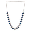 Etnico Silver Plated Traditional Stone Design Necklace Set with Earrings & Maang Tika for Women (IJ398ZBl)