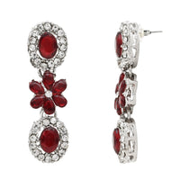 Etnico Silver Plated Traditional Stone Design Necklace Set with Earrings & Maang Tika for Women (Silver Maroon)