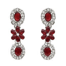 Etnico Silver Plated Traditional Stone Design Necklace Set with Earrings & Maang Tika for Women (Silver Maroon)