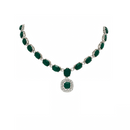 Etnico Silver Plated Traditional Stone Design Necklace Set with Earrings & Maang Tika for Women (IJ399ZG)