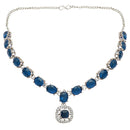 Etnico Silver Plated Stylish Design Crystal Diamond Necklace & Earrings Jewellery Set for Women (Montana)