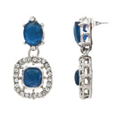 Etnico Silver Plated Stylish Design Crystal Diamond Necklace & Earrings Jewellery Set for Women (Montana)