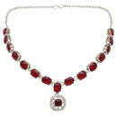 Etnico Silver Plated Stylish Design Crystal Diamond Necklace & Earrings Jewellery Set for Women (IJ399ZM)