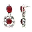 Etnico Silver Plated Stylish Design Crystal Diamond Necklace & Earrings Jewellery Set for Women (IJ399ZM)