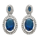 Etnico Silver Plated Stylish Design Crystal Diamond Necklace With Earrings & Maang Tikka Jewellery Set for Women (Silver Montana)