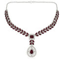 Etnico Silver Plated Elegant Leaf Motif Necklace Set with Earrings & Maang Tika for Women (IJ402ZWi)