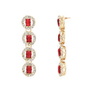 Etnico Gold Plated Stylish Design Crystal Diamond Multi Layer Necklace With Earrings & Maang Tikka Jewellery Set for Women (IJ403Q)