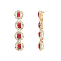 Etnico Gold Plated Stylish Design Crystal Diamond Multi Layer Necklace With Earrings & Maang Tikka Jewellery Set for Women (IJ403Q)