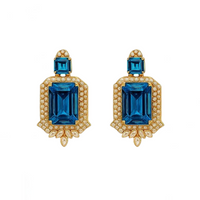 Etnico Gold Plated Classic Square Motif Necklace Set with Earrings for Women (IJ404MO)