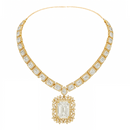 Etnico Gold Plated Classic Square Motif Necklace Set with Earrings for Women (IJ404W)