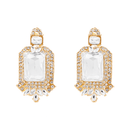 Etnico Gold Plated Classic Square Motif Necklace Set with Earrings for Women (IJ404W)