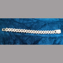 Feathermark 925 Sterling Silver GB CZ Diamond Cuban Bracelet For Men