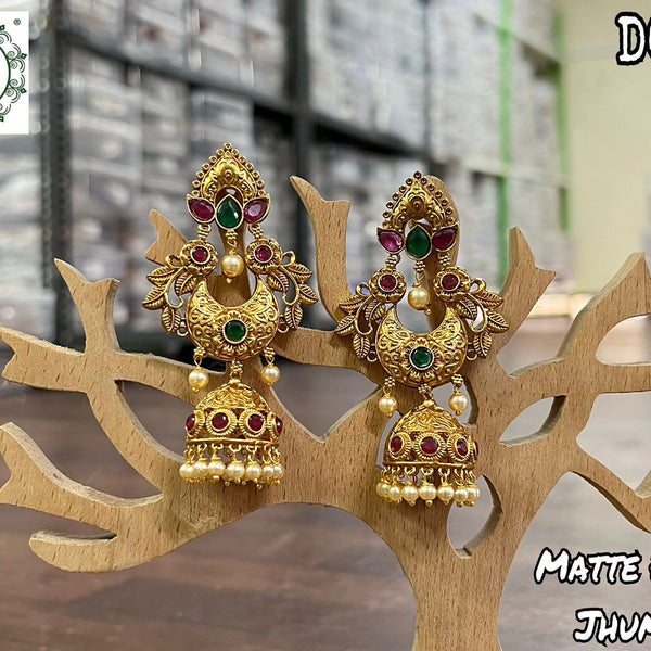 Diksha Collection Gold Plated Jhumki Earrings