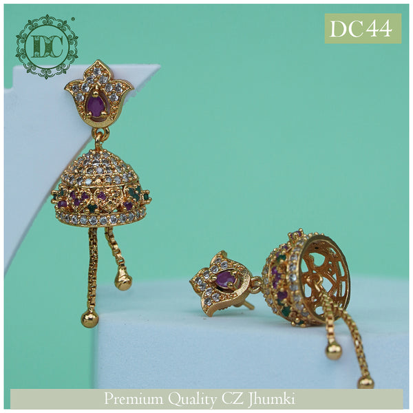 Diksha Collection Gold Plated Jhumki Earrings