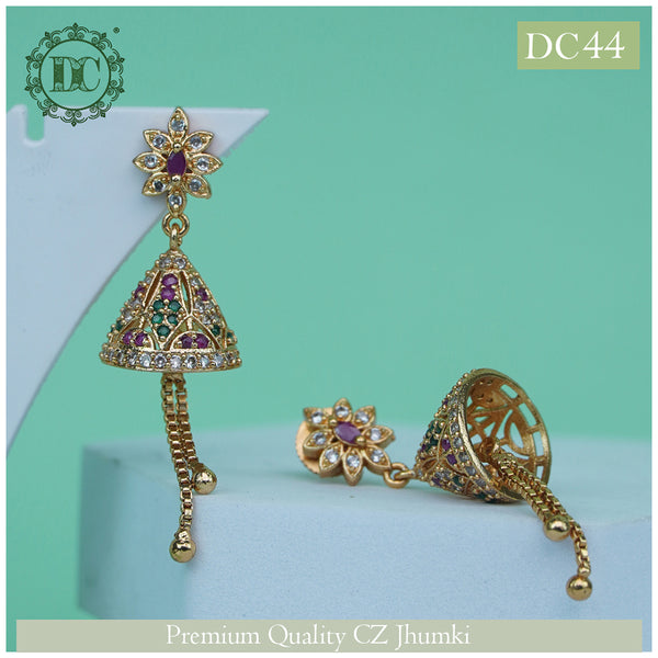 Diksha Collection Gold Plated Jhumki Earrings