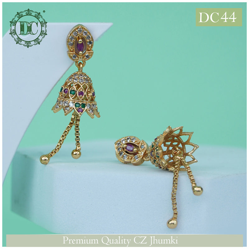 Diksha Collection Gold Plated Jhumki Earrings