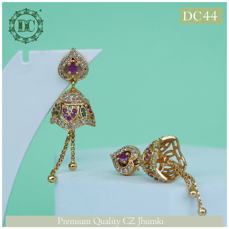 Diksha Collection Gold Plated Jhumki Earrings