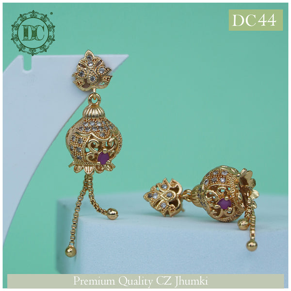 Diksha Collection Gold Plated Jhumki Earrings