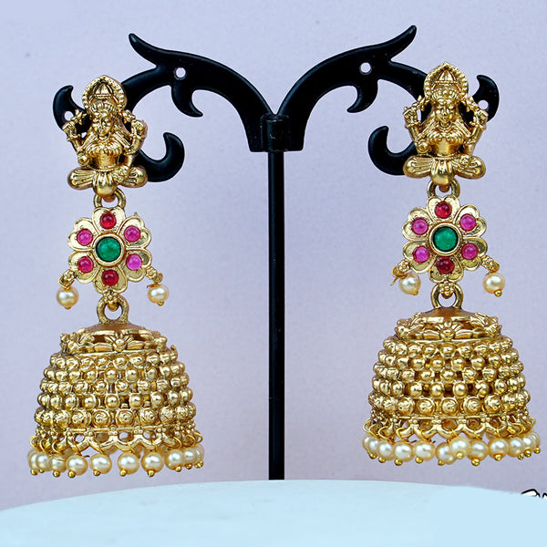 Diksha Collection Gold Plated Jhumki Earrings