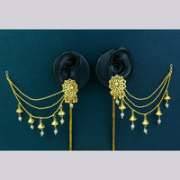 Mahavir Gold Plated Pearl Kanchain Earrings