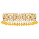 Etnico Gold Plated Traditional Kundan & Pearls Choker Necklace Set Gift for Women & Girls(K7228Y)