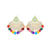 Etnico Gold Plated Traditional Kundan & Pearl Choker Necklace Set Gift for Women & Girls(K7228)