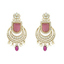 Etnico Gold Plated Traditional Pearl Kundan & Stone Studded Jewellery Necklace Set with Maang Tikka for Women (K7234Pu)