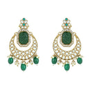 Etnico Gold Plated Traditional Pearl Kundan & Stone Studded Jewellery Necklace Set with Maang Tikka for Women (K7237G)