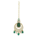 Etnico Gold Plated Traditional Pearl Kundan & Stone Studded Jewellery Necklace Set with Maang Tikka for Women (K7237G)