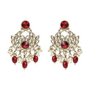 Etnico Gold Plated Traditional Kundan Pearl Drop Bridal Choker Necklace With Chandbali Earrings & Maang Tikka Jewellery Set For Women/Girls (K7258M)