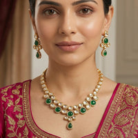 Knigght Angel Traditional Kundan Stone Necklace Set