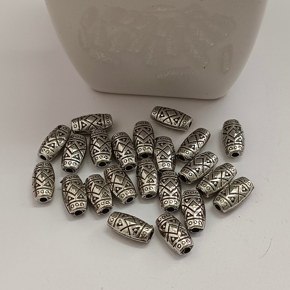 Kriaa Silver Plated Beads for Art ,Craft ,Beading DIY Kit And Jewellery Making