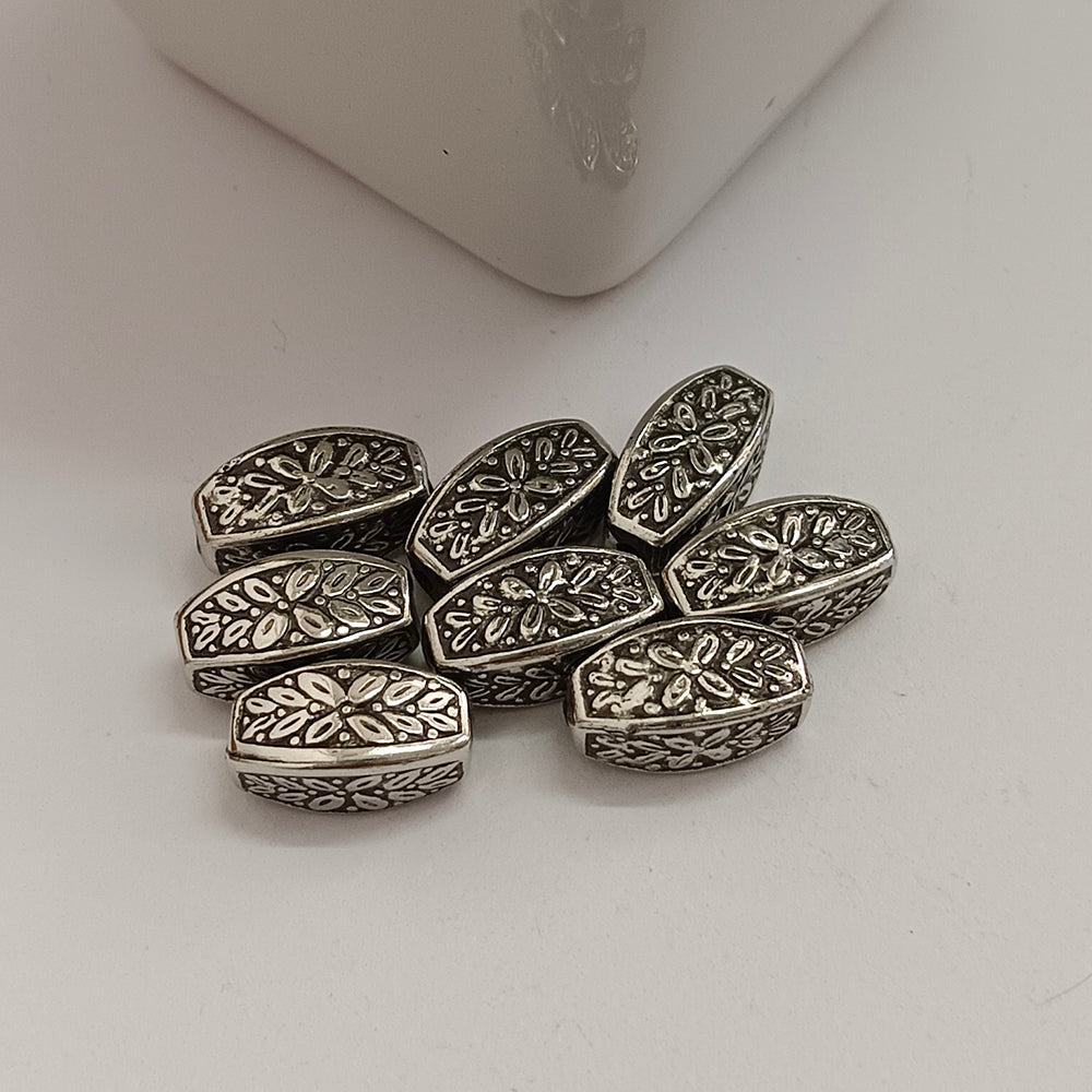 Kriaa Silver Plated Beads for Art ,Craft ,Beading DIY Kit And Jewellery Making