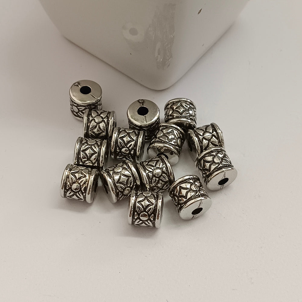 Kriaa Silver Plated Beads for Art ,Craft ,Beading DIY Kit And Jewellery Making