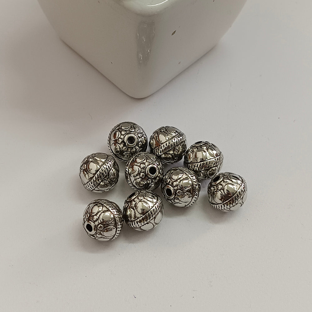 Kriaa Silver Plated Beads for Art ,Craft ,Beading DIY Kit And Jewellery Making