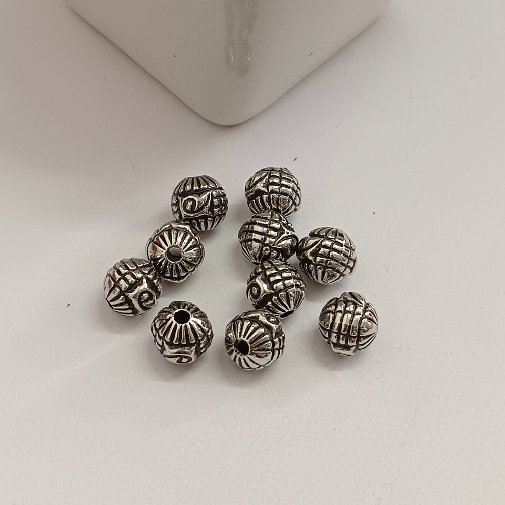 Kriaa Silver Plated Beads for Art ,Craft ,Beading DIY Kit And Jewellery Making