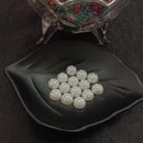 Kriaa White Round Shape Flat Back Pastable Acrylic Half Beads For Jewellery DIY