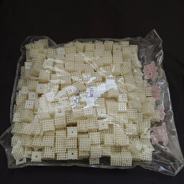 Kriaa Off White Square Shape Pearl Beads For DIY