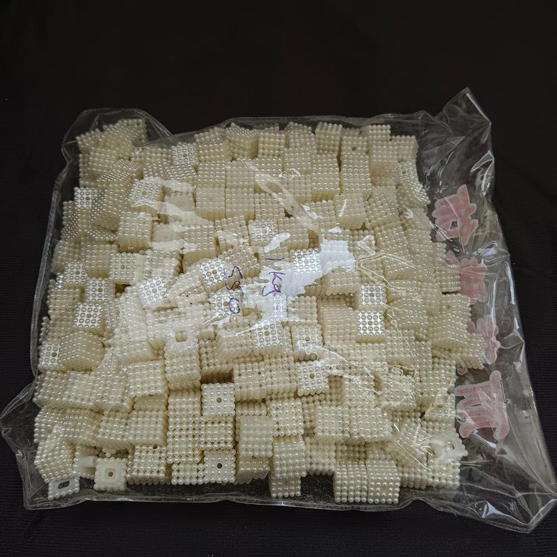 Kriaa Off White Square Shape Pearl Beads For DIY