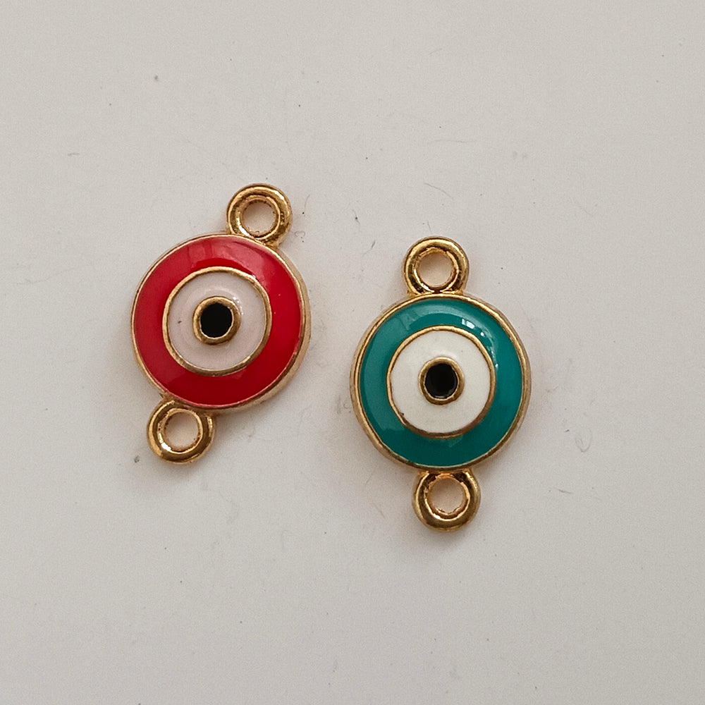 Kriaa Gold Evil Eye Charms Pendants DIY for Necklace Bracelet Jewellery Making and Crafting (Assorted Colors)