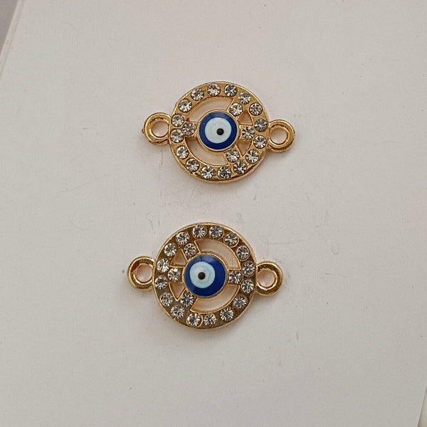 Kriaa Gold Evil Eye Charms Pendants DIY for Necklace Bracelet Jewellery Making and Crafting