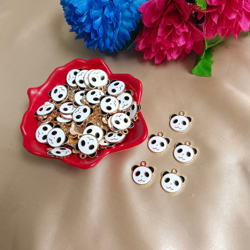 Kriaa Beads Gold Plated Cute Panda Pendant For Pendant, Earrings, Bracelets Making