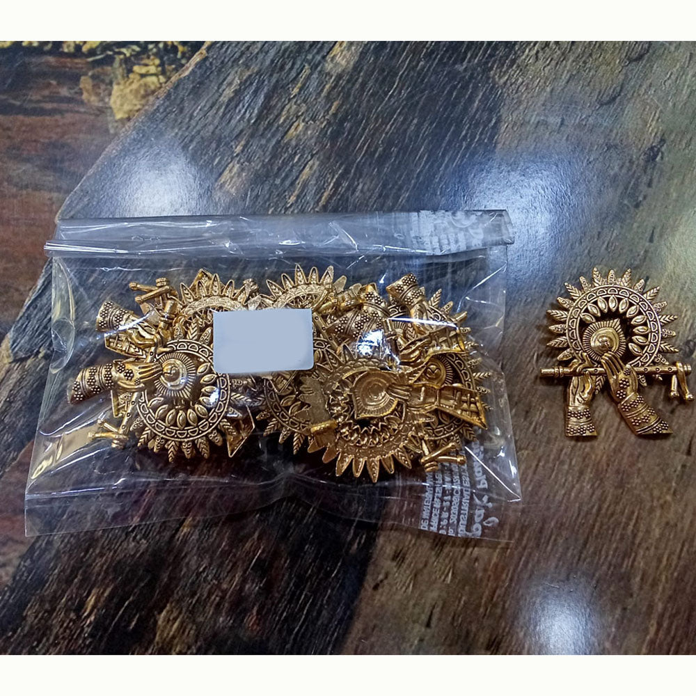 Kriaa Beads Unique Krishna Flute Design Pendant for Traditional Outfits