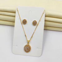 AV Universal Gold Plated Fancy AD Pendant Set