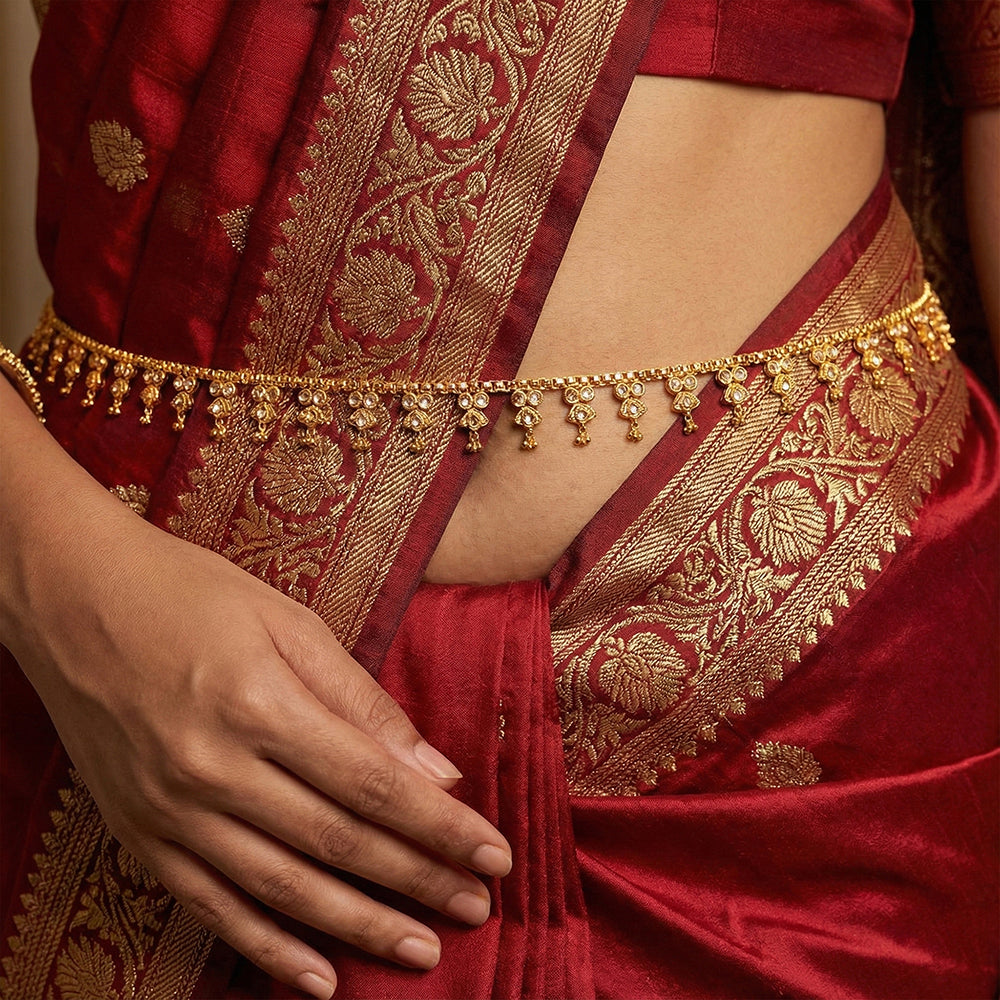 Js Fashion Premium High Gold Kundan Stone Traditional Kamarbandh