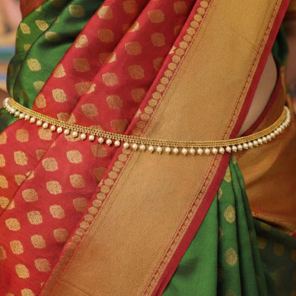 Js Fashion Premium High Gold Pearl Traditional Kamarbandh