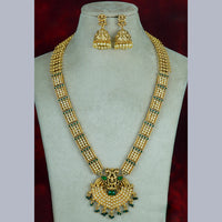 Diksha Collection Gold Plated Temple Long Necklace Set