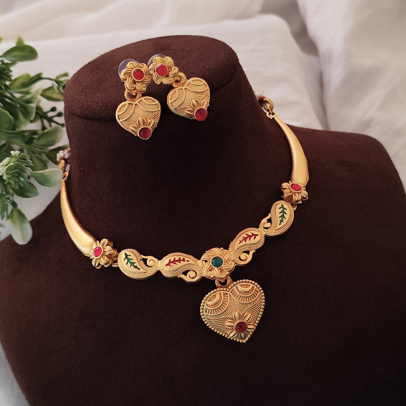 Lalso Lifestyle Gold Plated Delicate Choker Necklace Set